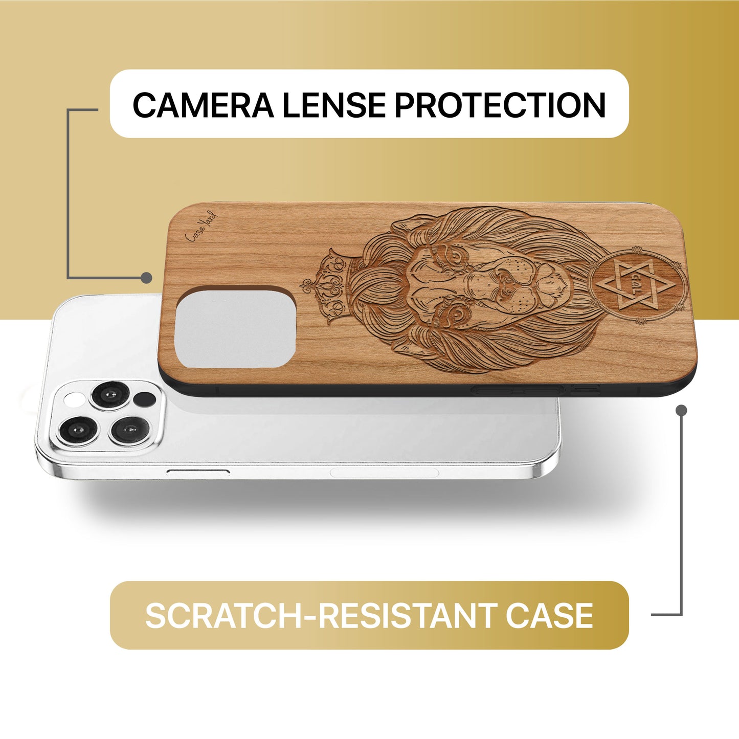 Lion of Judah Wooden Laser Engraved Phone Case for iPhone