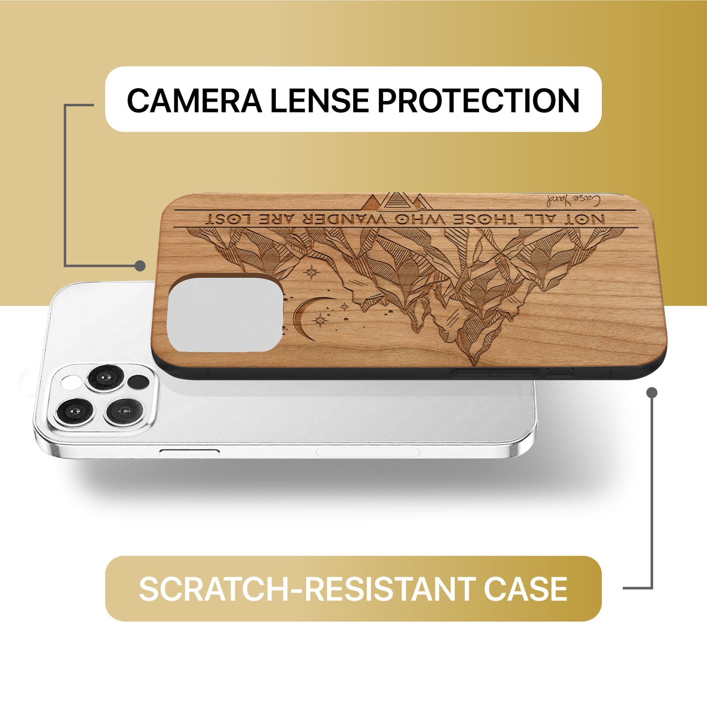 Tribal Mountains Wooden Laser Engraved Phone Case for iPhone