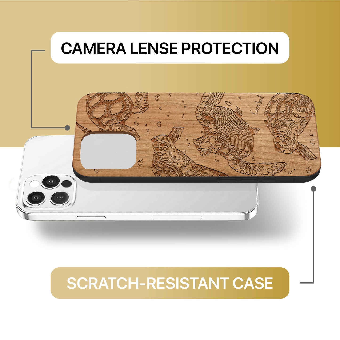 Tortugas Wooden Laser Engraved Phone Case for iPhone