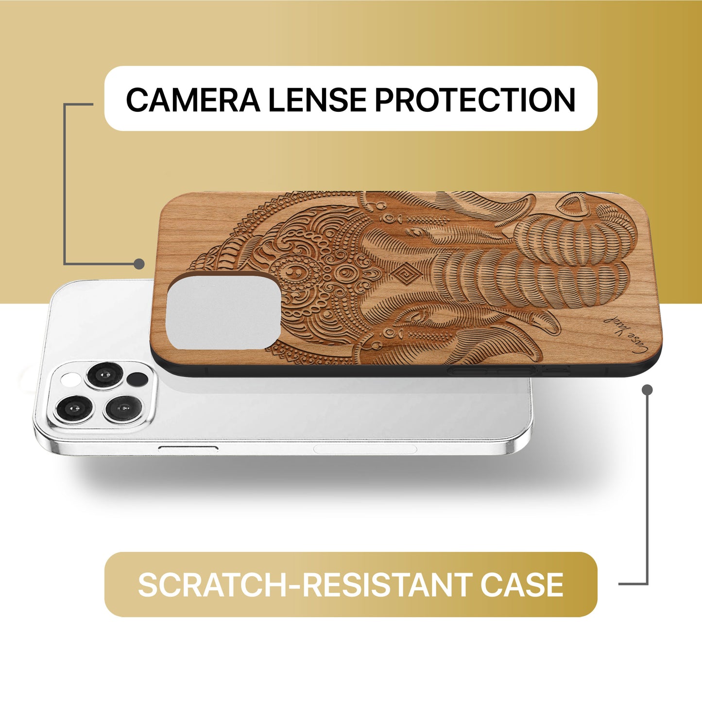 Ganesh Wooden Laser Engraved Phone Case for iPhone