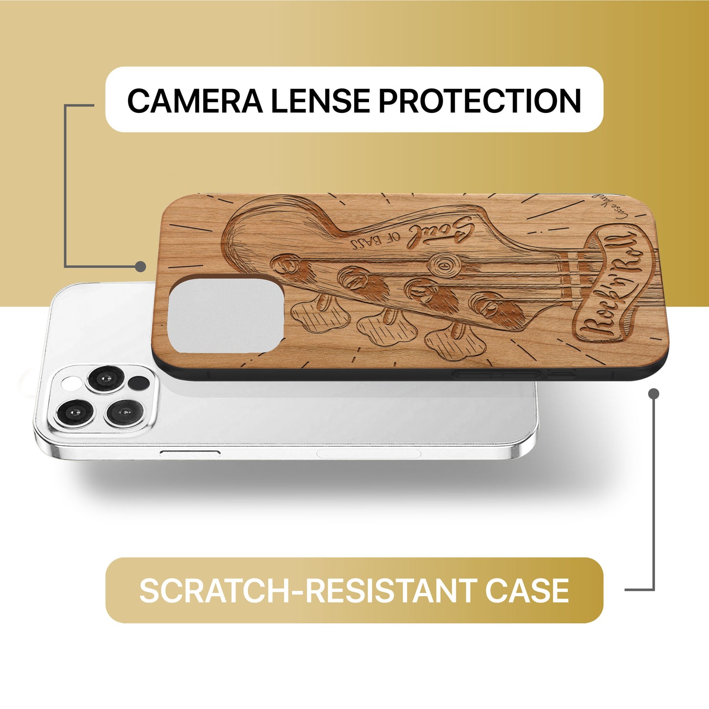 Guitar Hero Wooden Laser Engraved Phone Case for iPhone