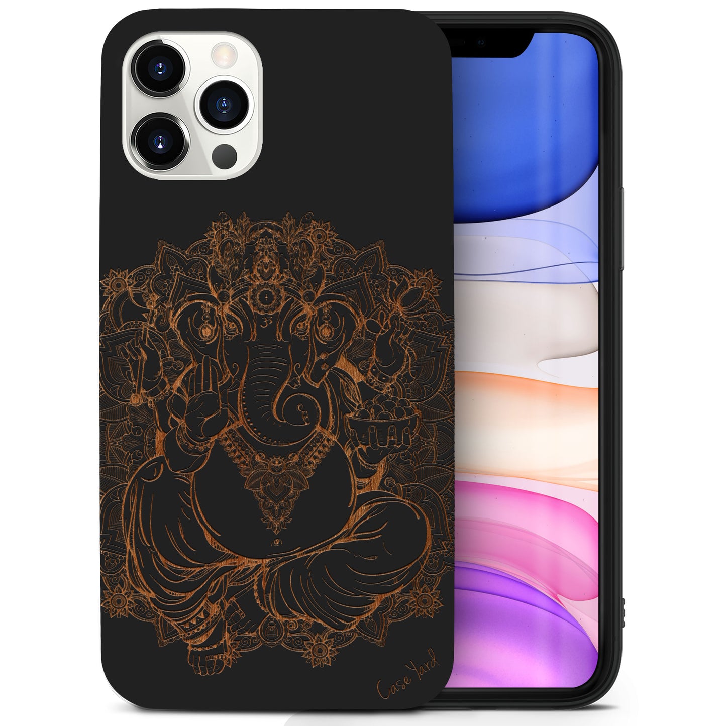 Elephant God Wooden Laser Engraved Phone Case for iPhone