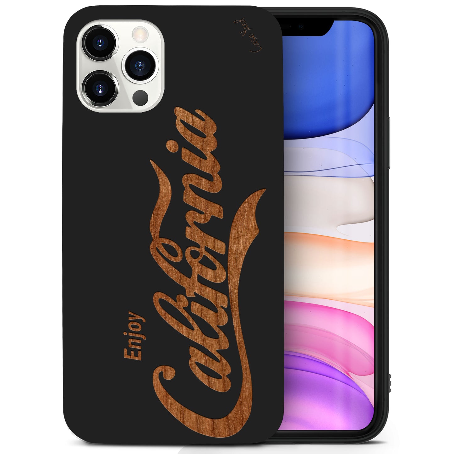Enjoy California Wooden Laser Engraved Phone Case for iPhone
