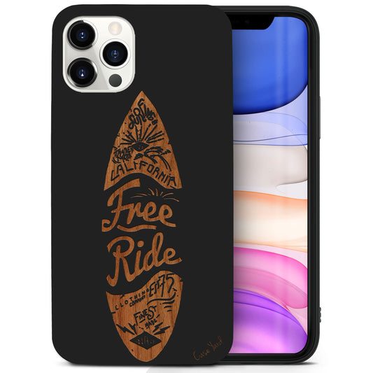 Surf Wooden Laser Engraved Phone Case for iPhone