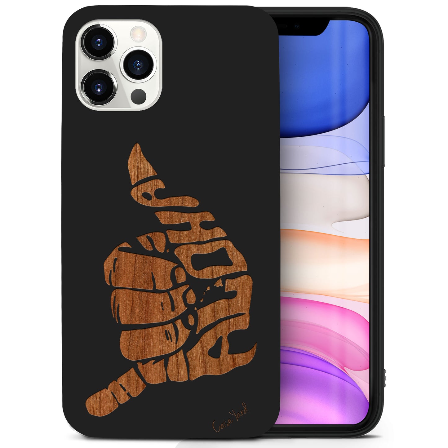 Aloha Hand Sign Wooden Laser Engraved Phone Case for iPhone & Samsung Phones
