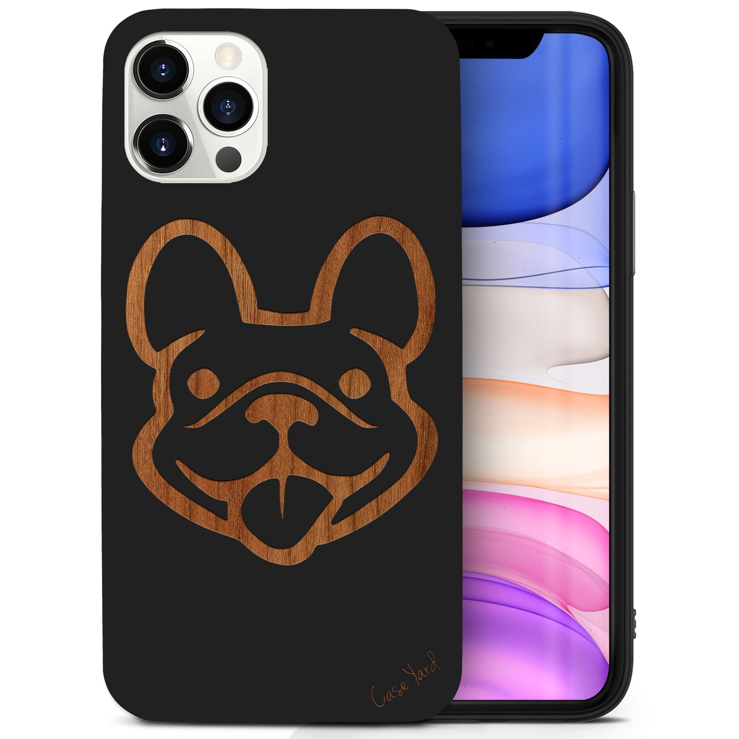 Dog Face Wooden Laser Engraved Phone Case for iPhone & Samsung Phones