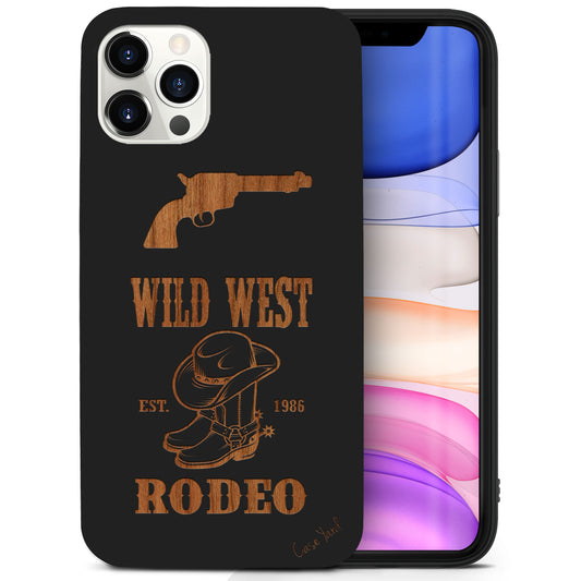 Wild West Rodeo Wooden Laser Engraved Phone Case for iPhone