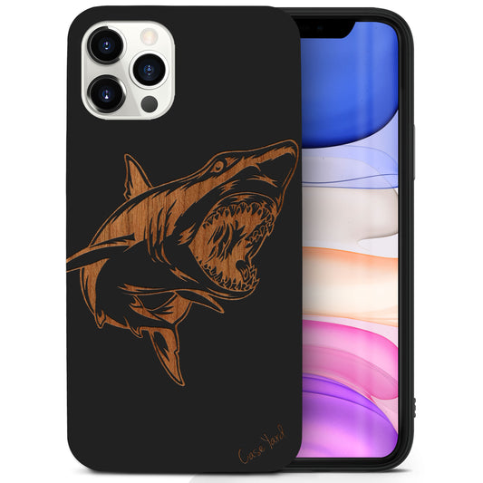 Shark Wooden Laser Engraved Phone Case for iPhone