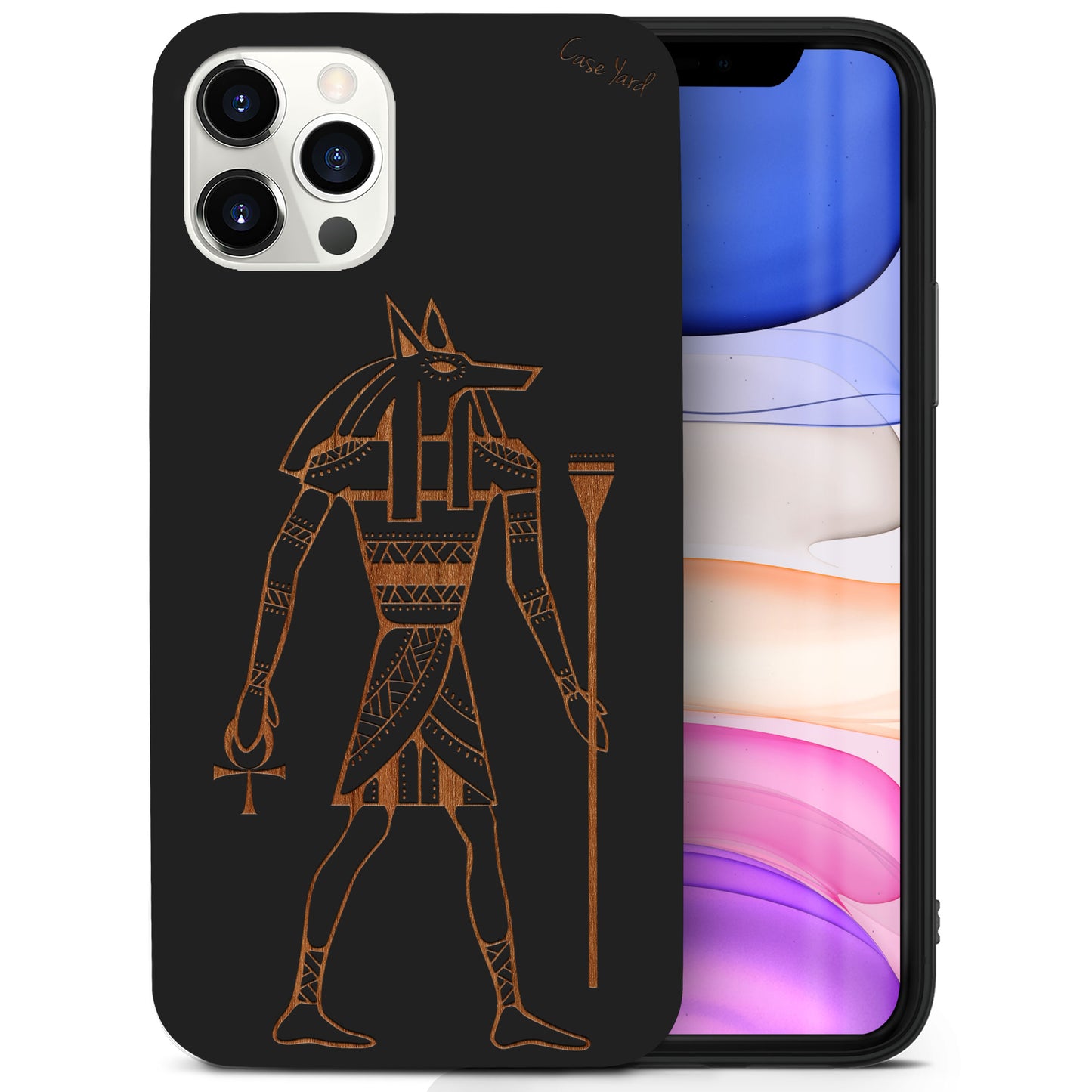 Anubis Wooden Laser Engraved Phone Case for iPhone & Samsung Phones