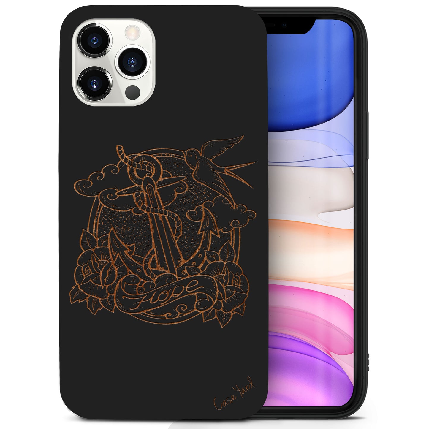 Anchor & Hope Wooden Laser Engraved Phone Case for iPhone & Samsung Phones