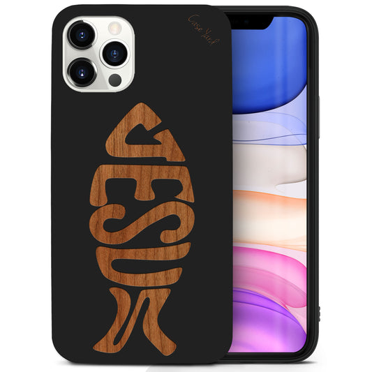 Jesus Fish Wooden Laser Engraved Phone Case for iPhone