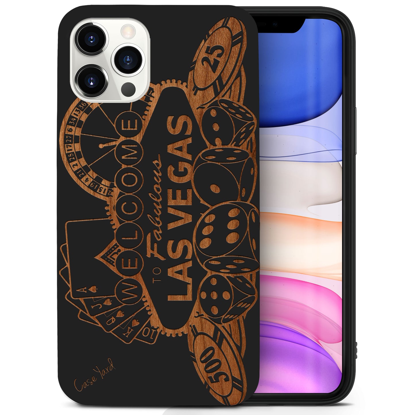 Las Vegas Gambler Wooden Laser Engraved Phone Case for iPhone