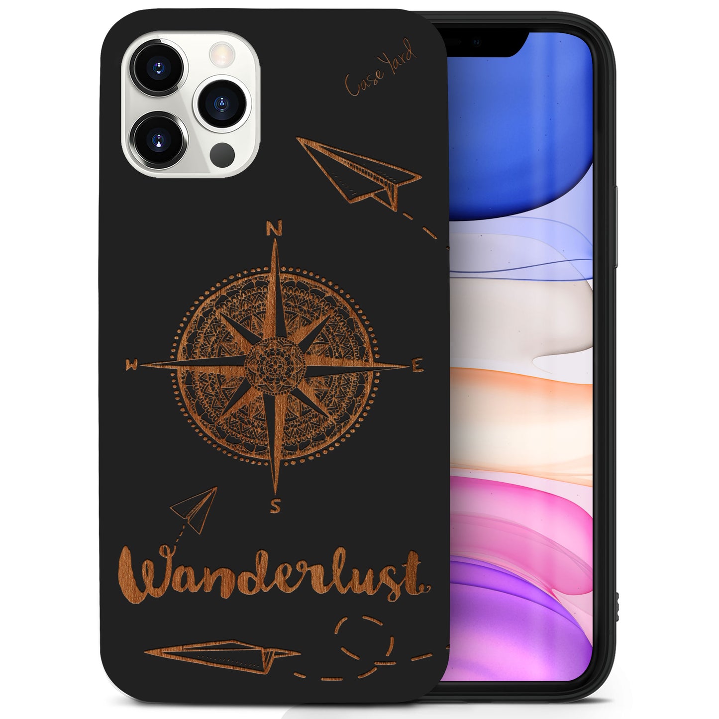 Wanderlust Wooden Laser Engraved Phone Case