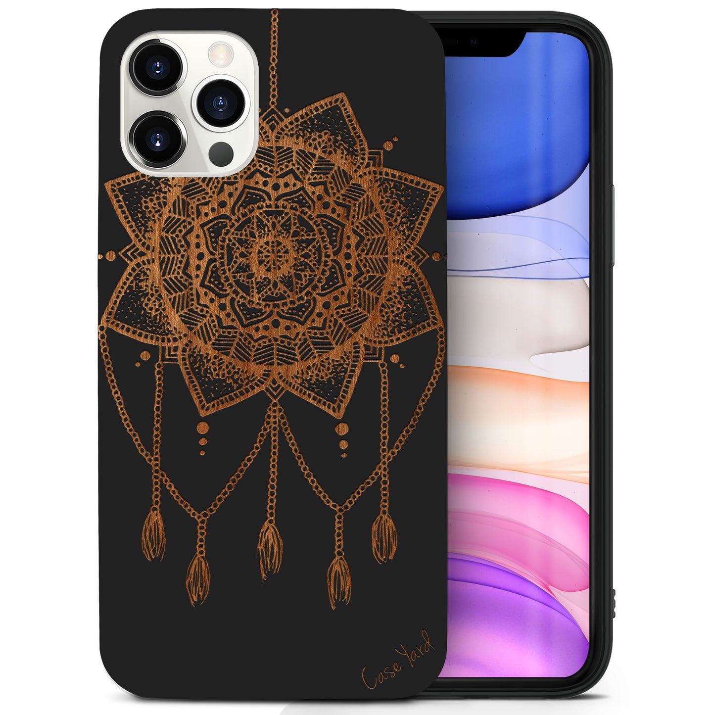 Small Dream Catcher Wooden Laser Engraved Phone Case for iPhone