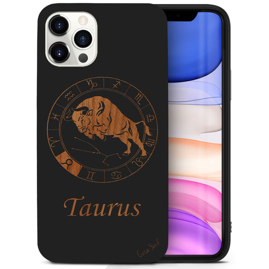 Taurus Sign Wooden Laser Engraved Phone Case for iPhone