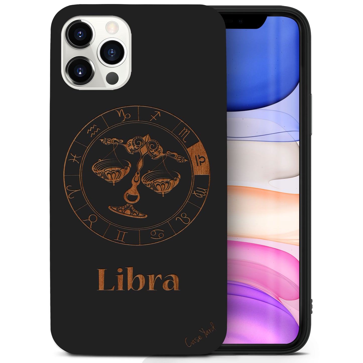 Libra Sign Wooden Laser Engraved Phone Case for iPhone