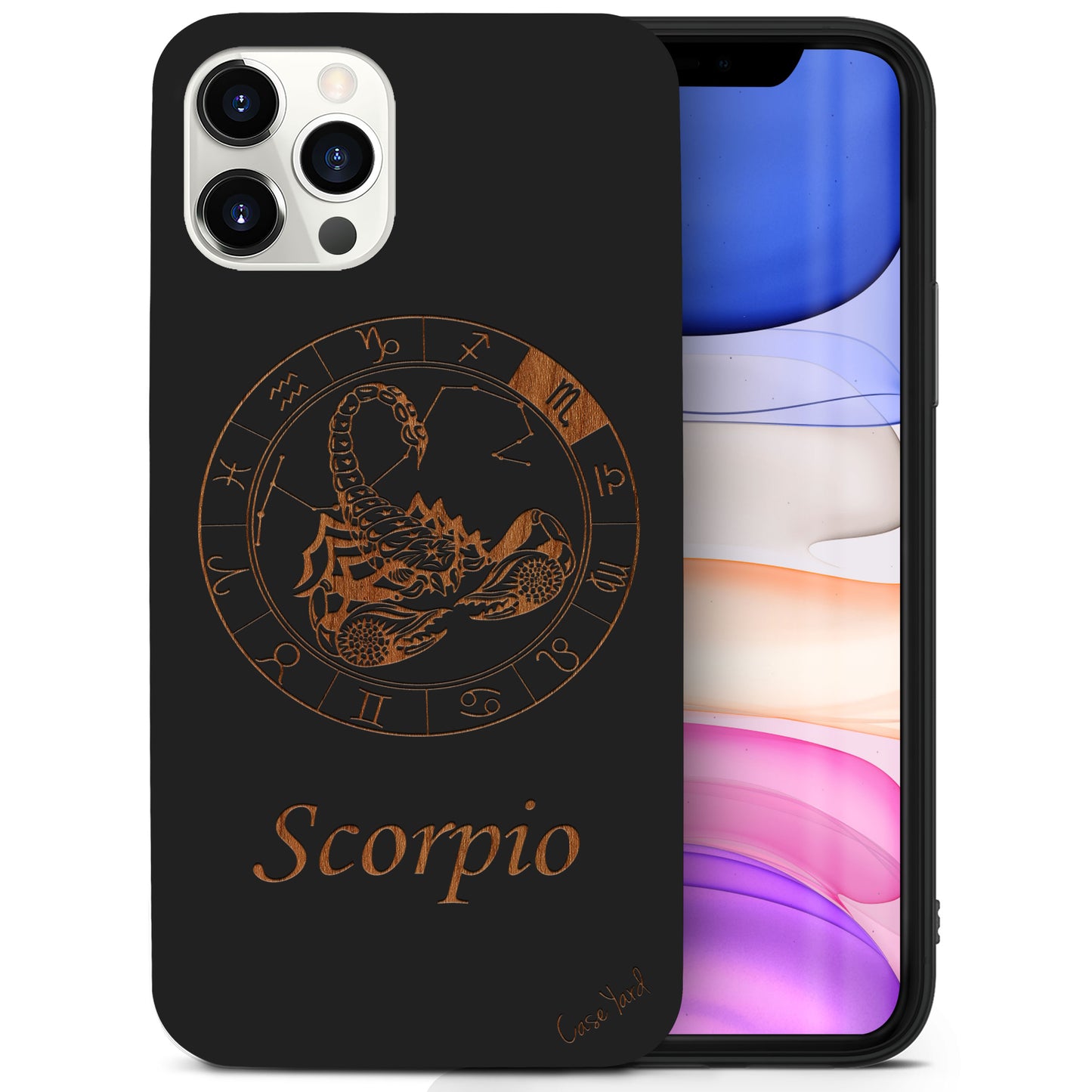 Scorpio Sign Wooden Laser Engraved Phone Case for iPhone