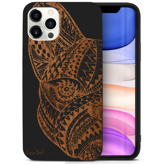 Pug Face Wooden Laser Engraved Phone Case for iPhone