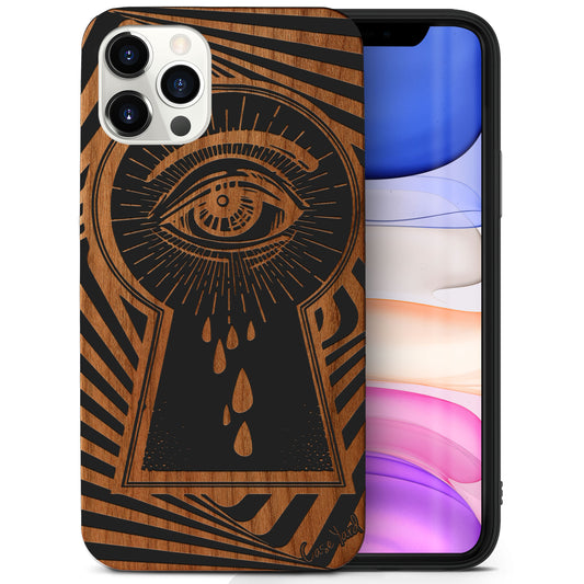Peaky Eye Wooden Laser Engraved Phone Case for iPhone