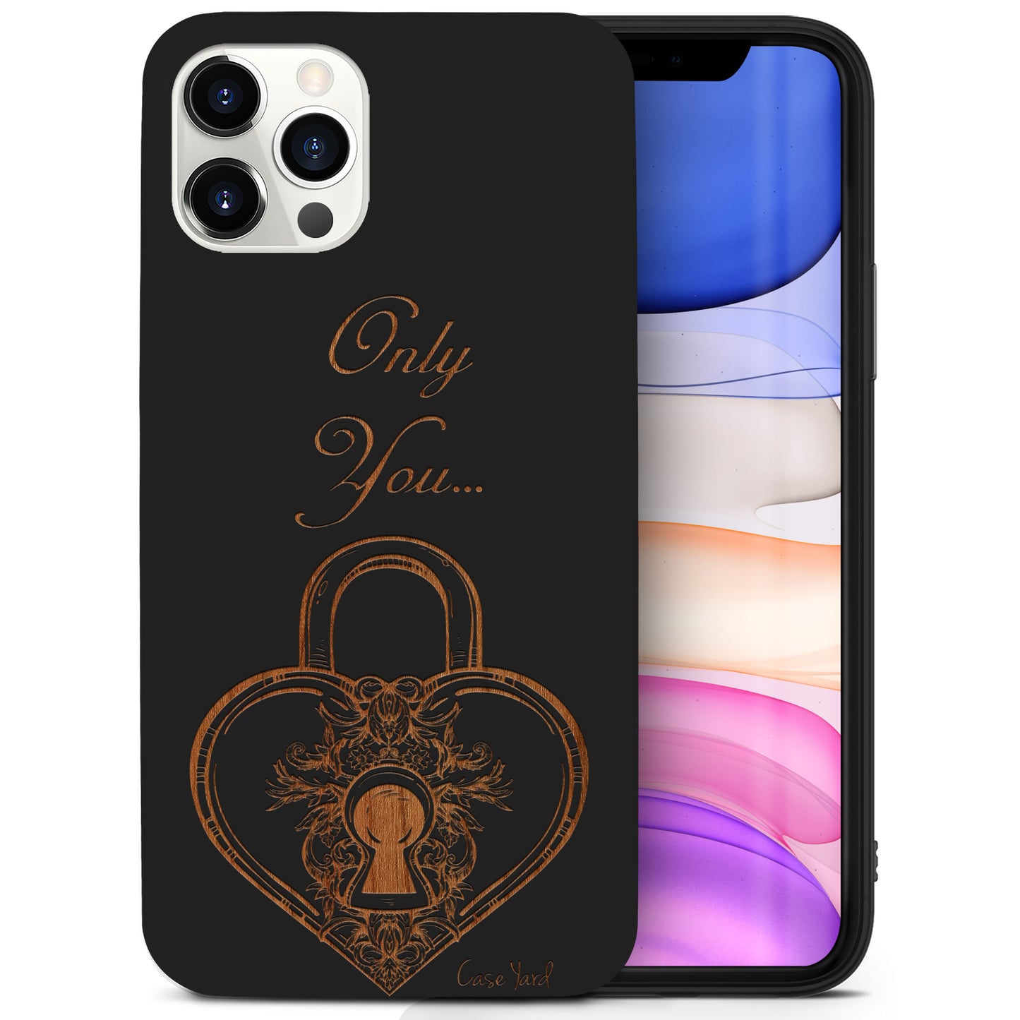Only You Wooden Laser Engraved Phone Case for iPhone