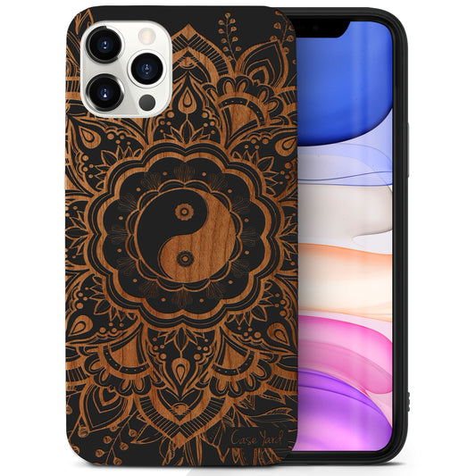 Tao Mandala Wooden Laser Engraved Phone Case for iPhone