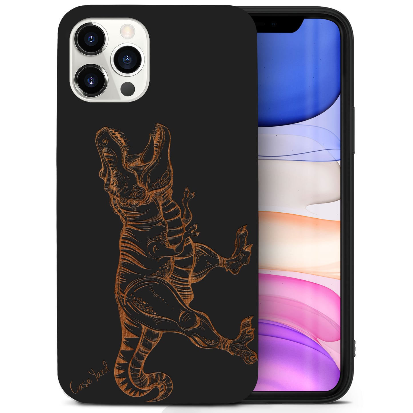 T-Rex Wooden Laser Engraved Phone Case for iPhone