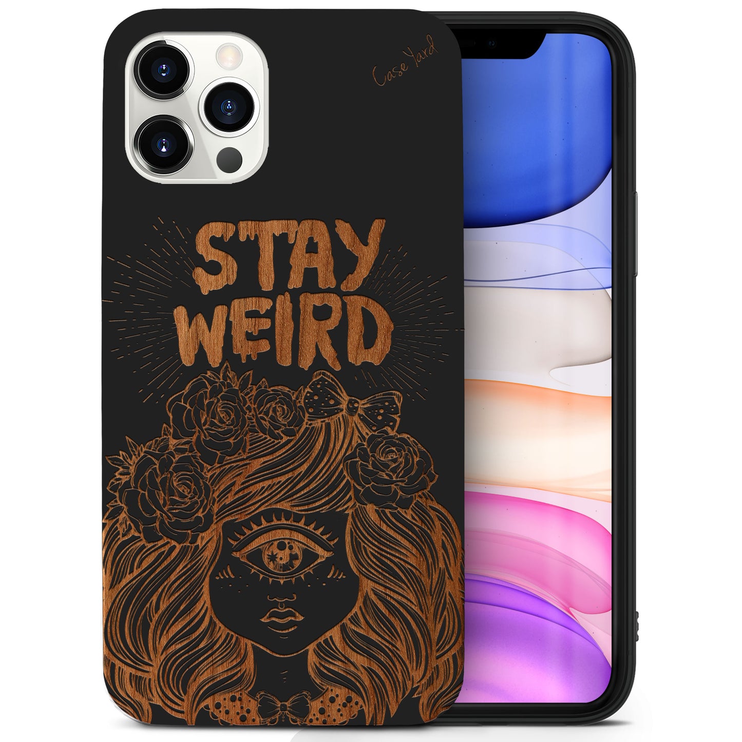 Monster Girl Wooden Laser Engraved Phone Case for iPhone
