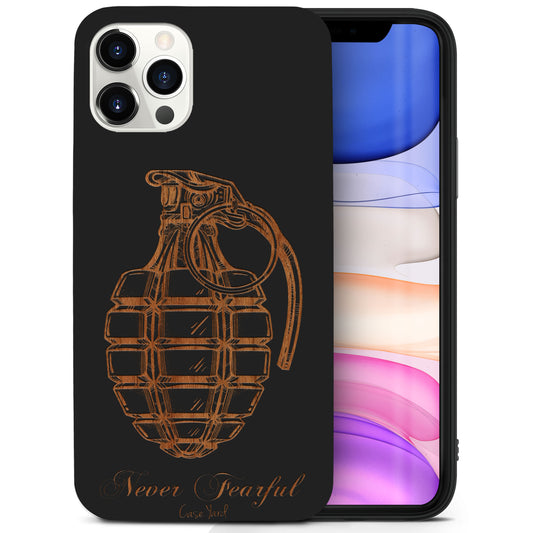 Never Fearful Wooden Laser Engraved Phone Case for iPhone