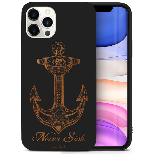 Never Sink Wooden Laser Engraved Phone Case for iPhone