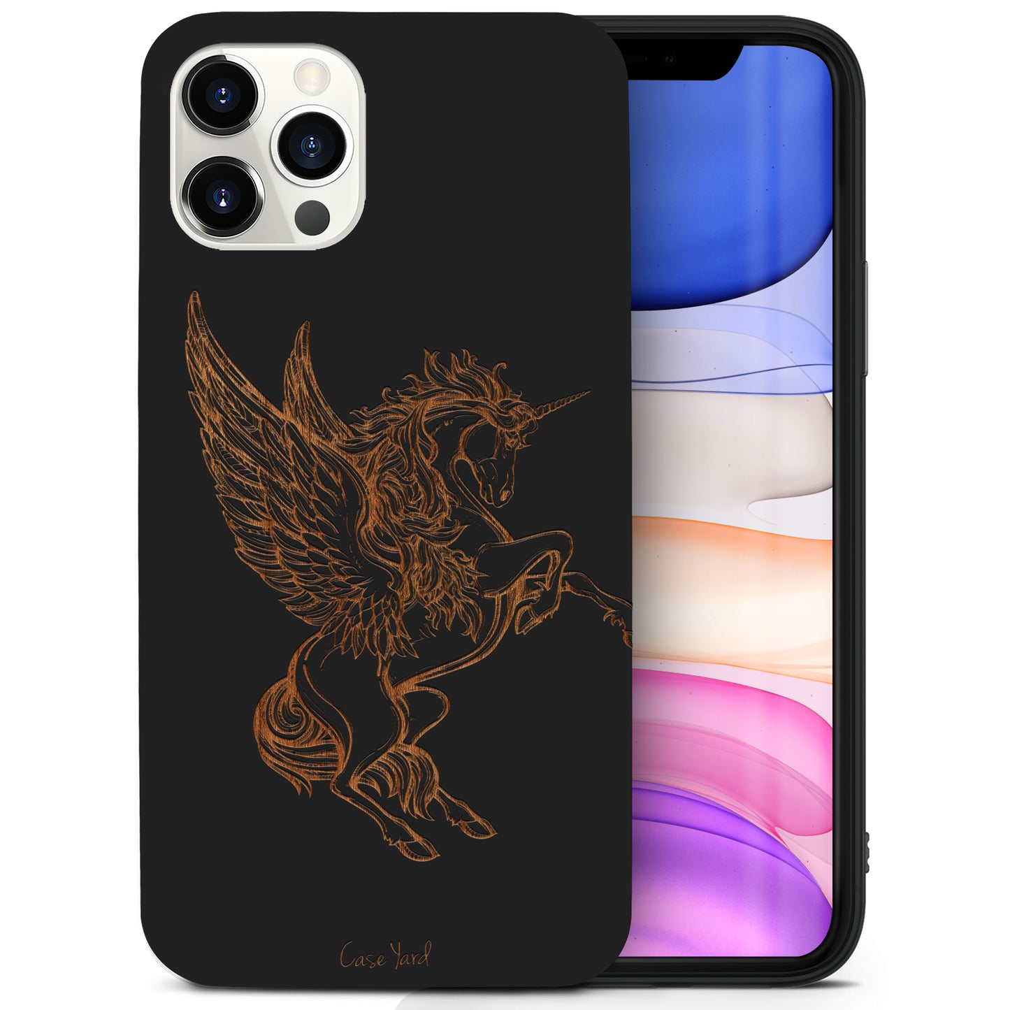 Pegasus Wooden Laser Engraved Phone Case for iPhone