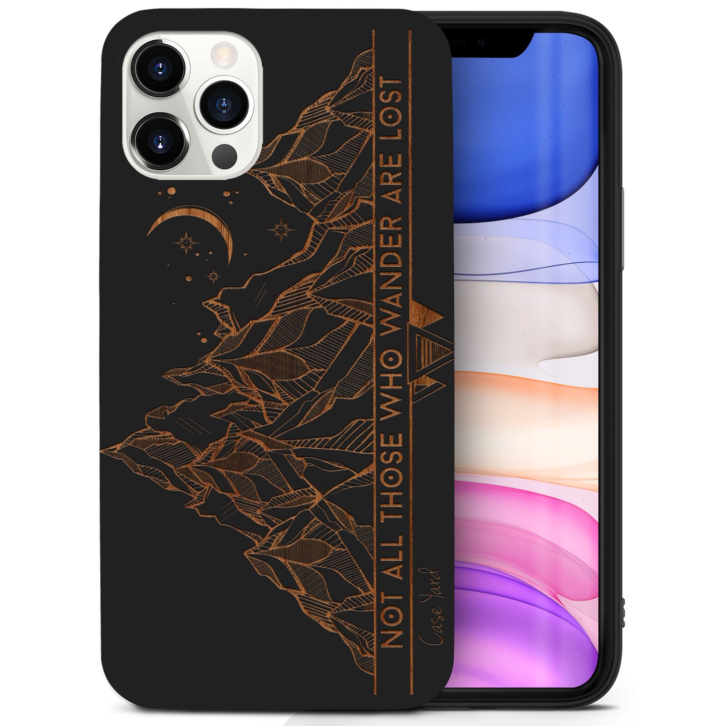 Tribal Mountains Wooden Laser Engraved Phone Case for iPhone