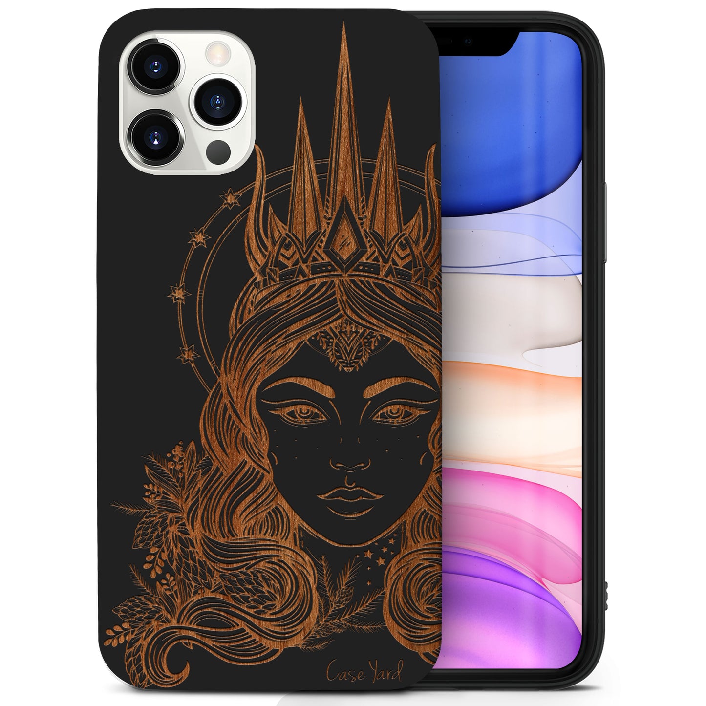 Northern Queen Wooden Laser Engraved Phone Case for iPhone