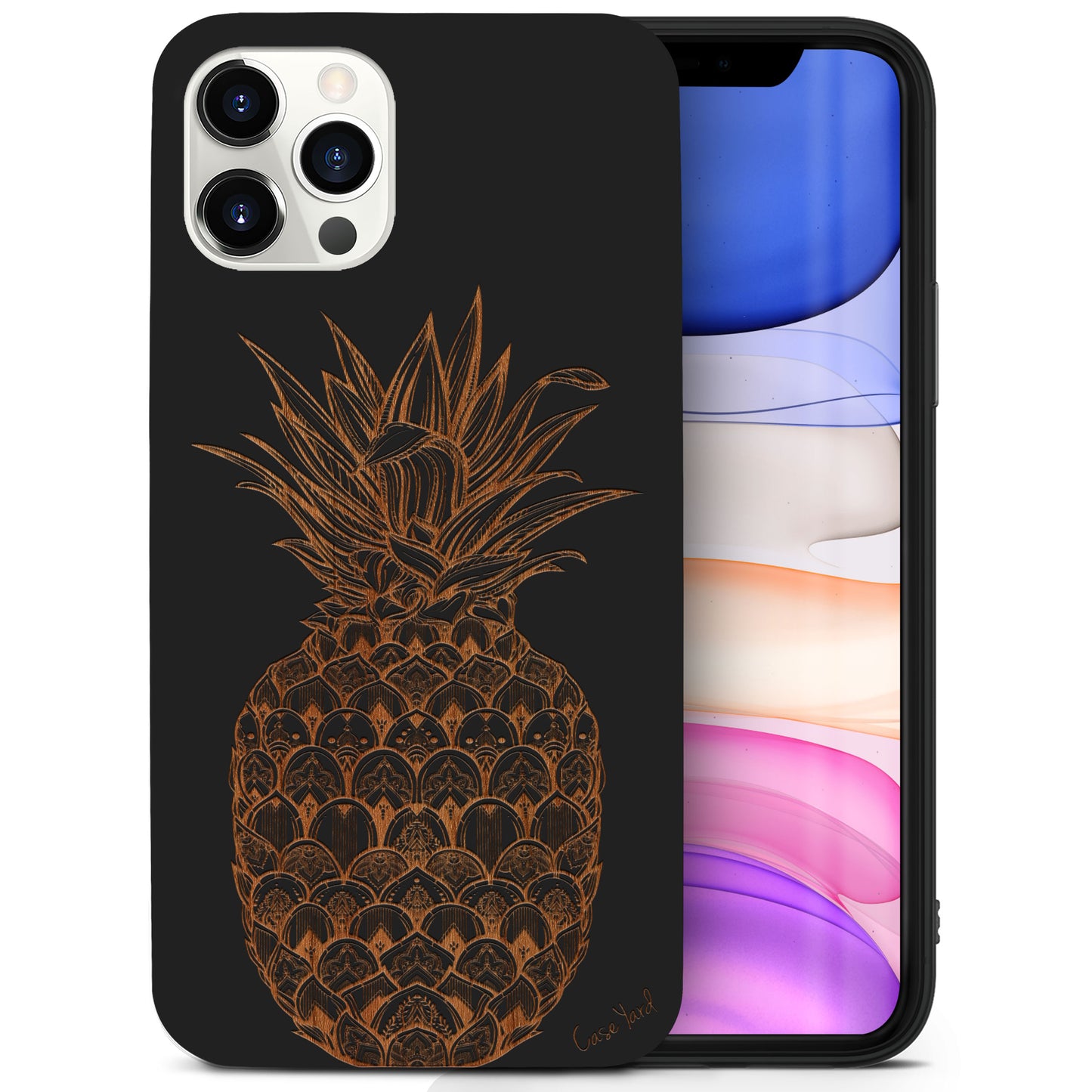 Ornamental Pineapple Wooden Laser Engraved Phone Case for iPhone