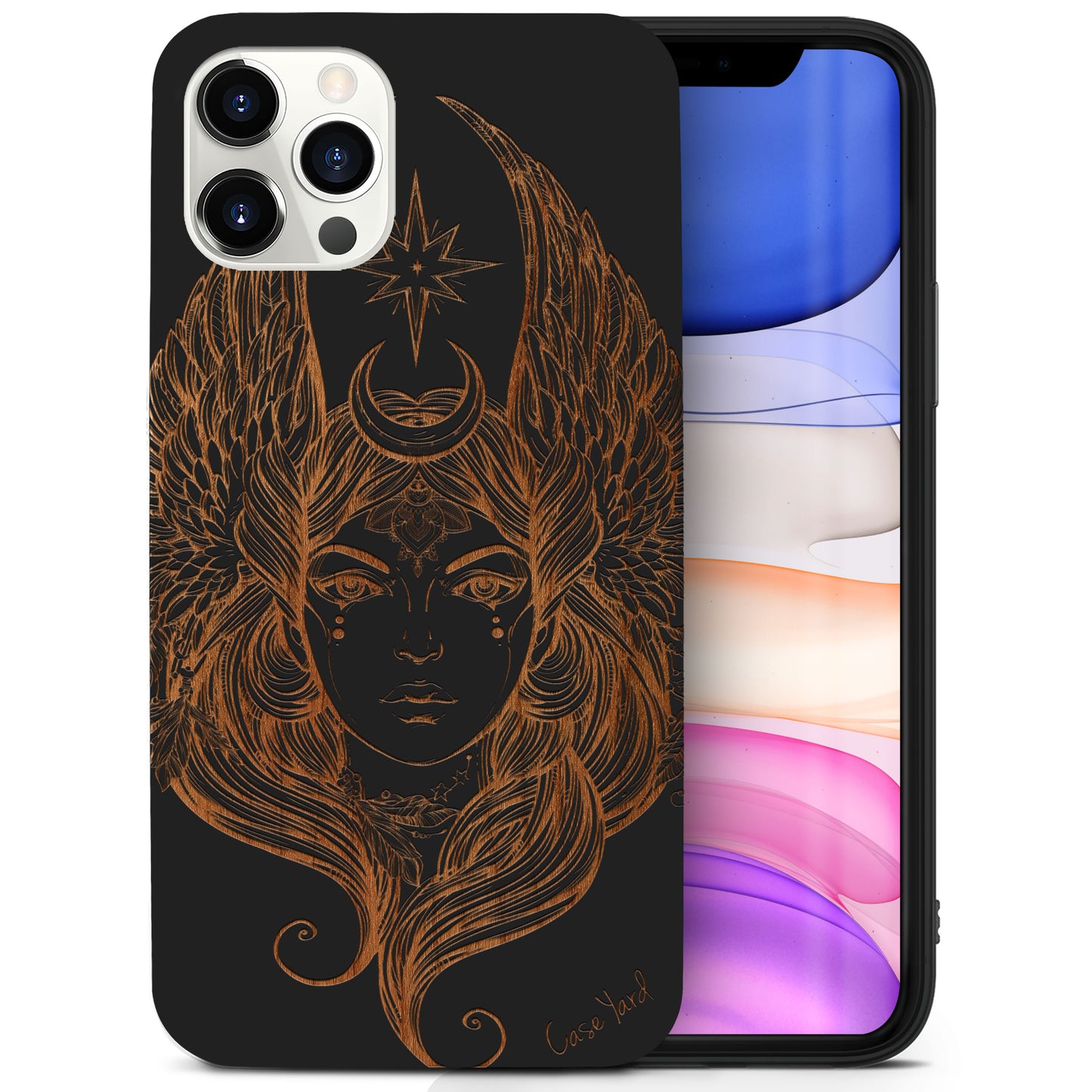 Beautiful Athena Wooden Laser Engraved Phone Case for iPhone & Samsung Phones