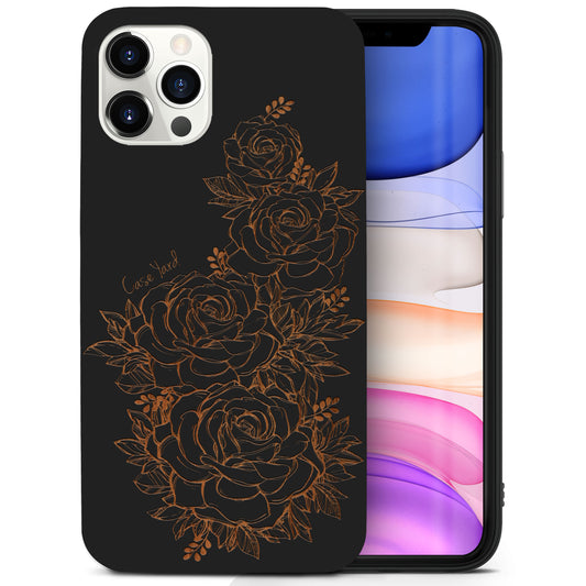 Victorian Roses Wooden Laser Engraved Phone Case for iPhone