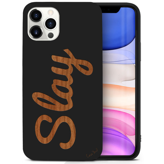 Slay Wooden Laser Engraved Phone Case for iPhone