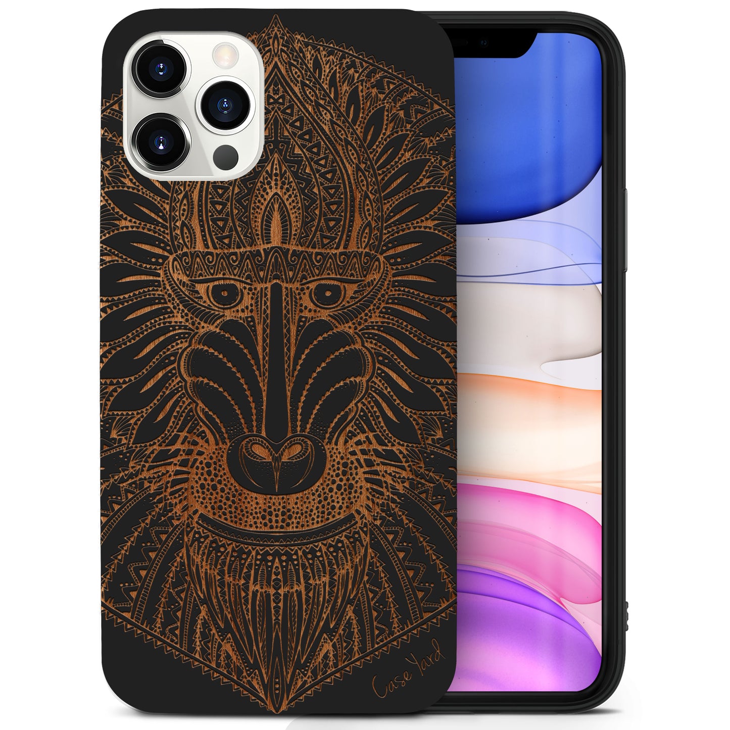 Baboon Monkey Wooden Laser Engraved Phone Case