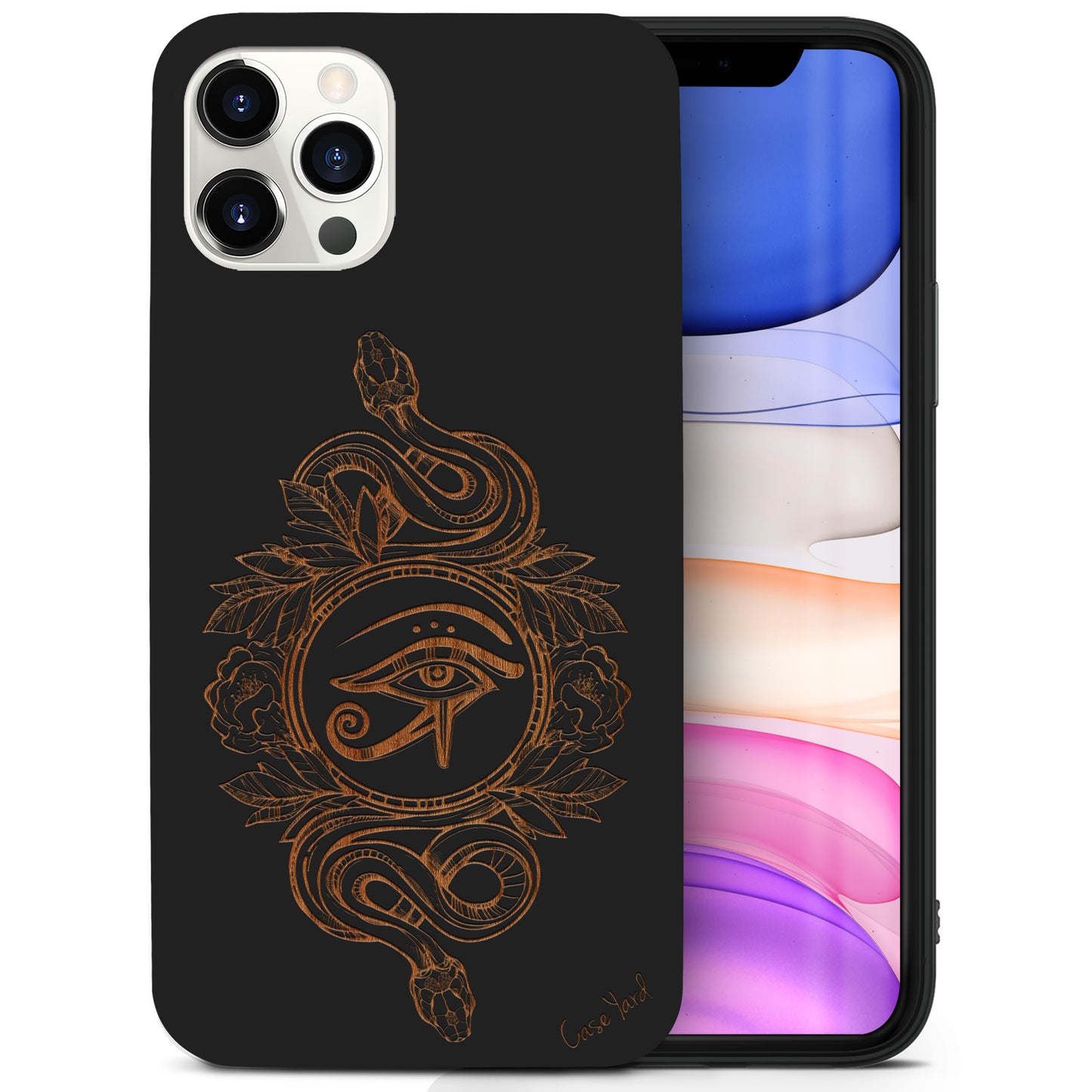 Ra Eye Snake Wooden Laser Engraved Phone Case