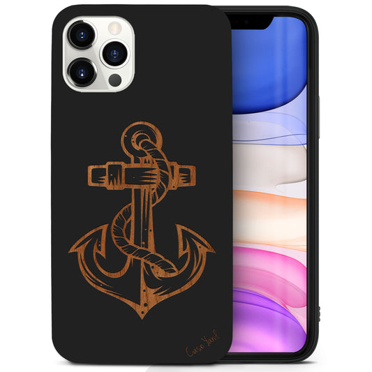 Anchor Wooden Laser Engraved Phone Case