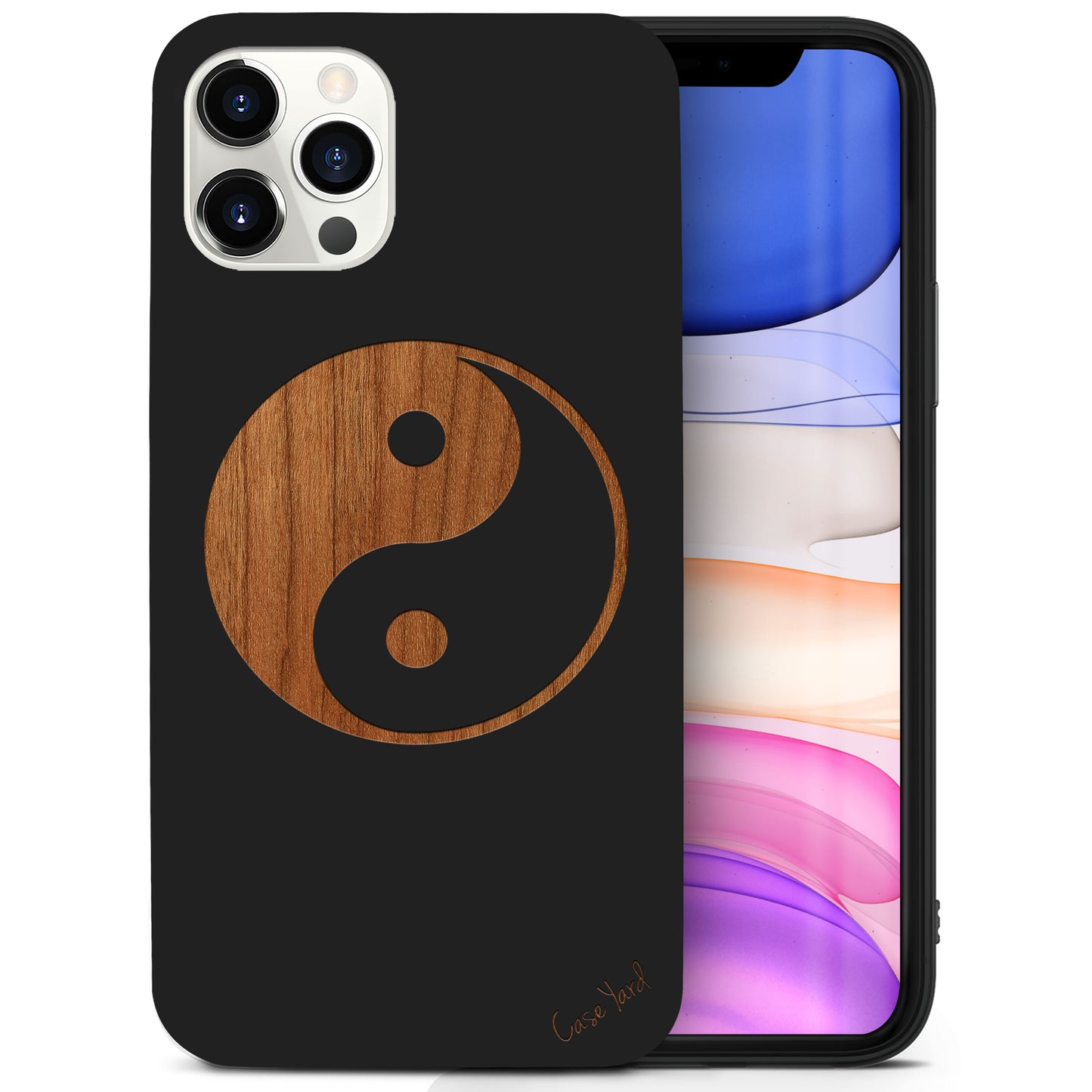 Yin Yang Wooden Laser Engraved Phone Case for iPhone