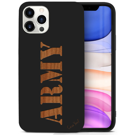 US Army Stencil Wooden Laser Engraved Phone Case for iPhone