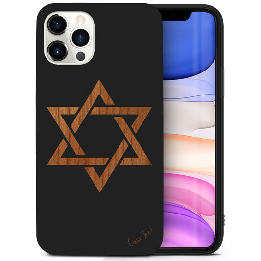 David Star Wooden Laser Engraved Phone Case