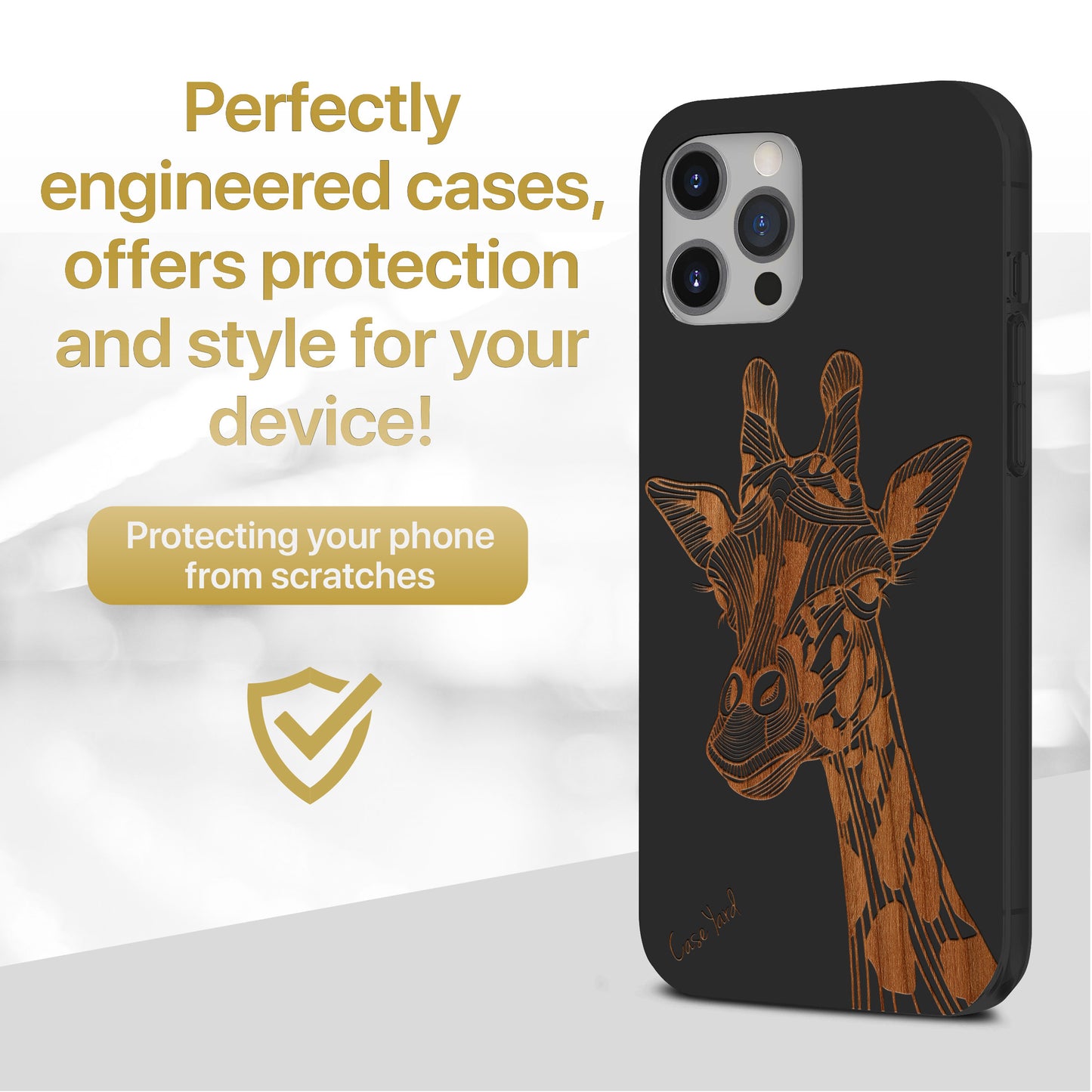 Giraffe Wood Wooden Laser Engraved Phone Case for iPhone