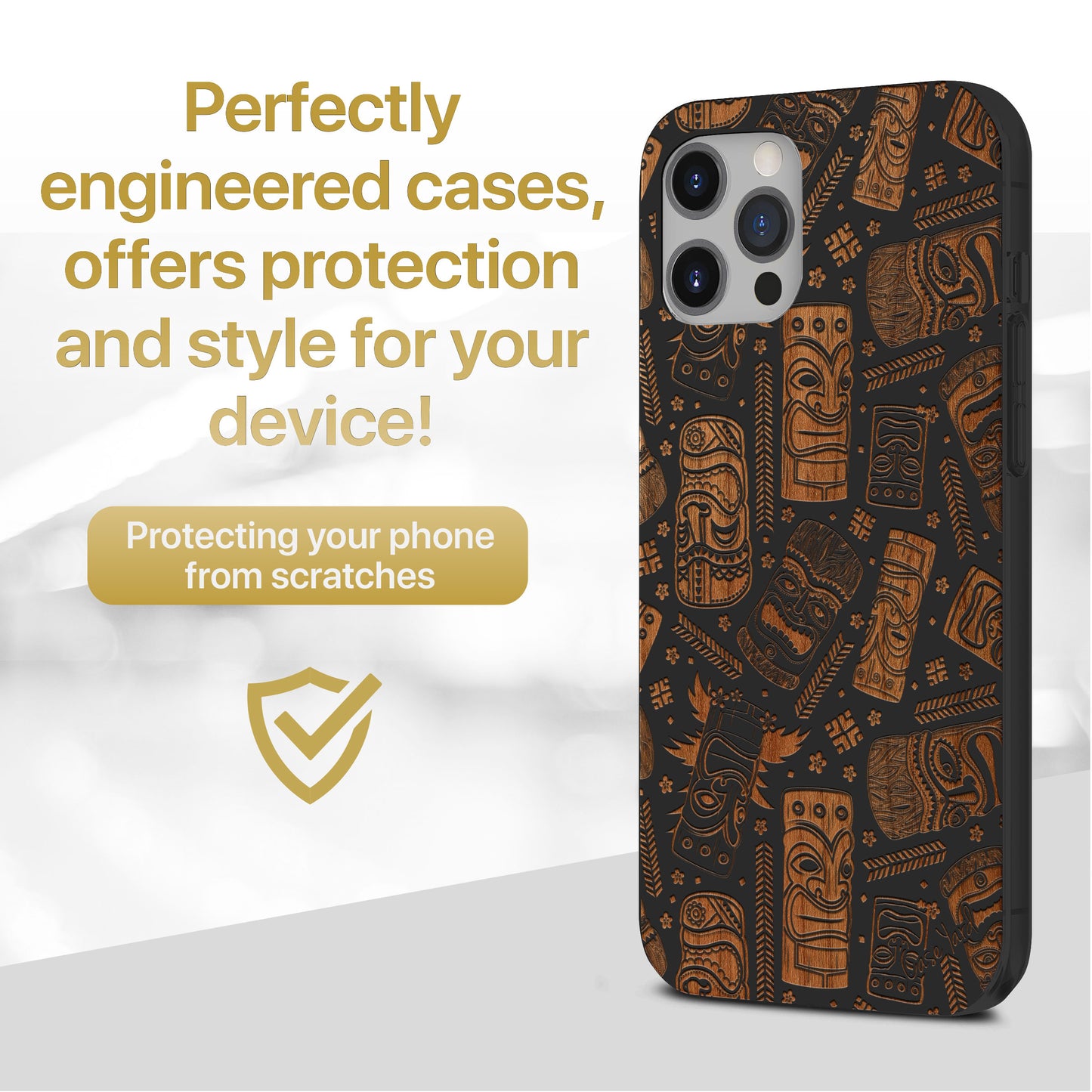 Mask Wooden Laser Engraved Phone Case for iPhone