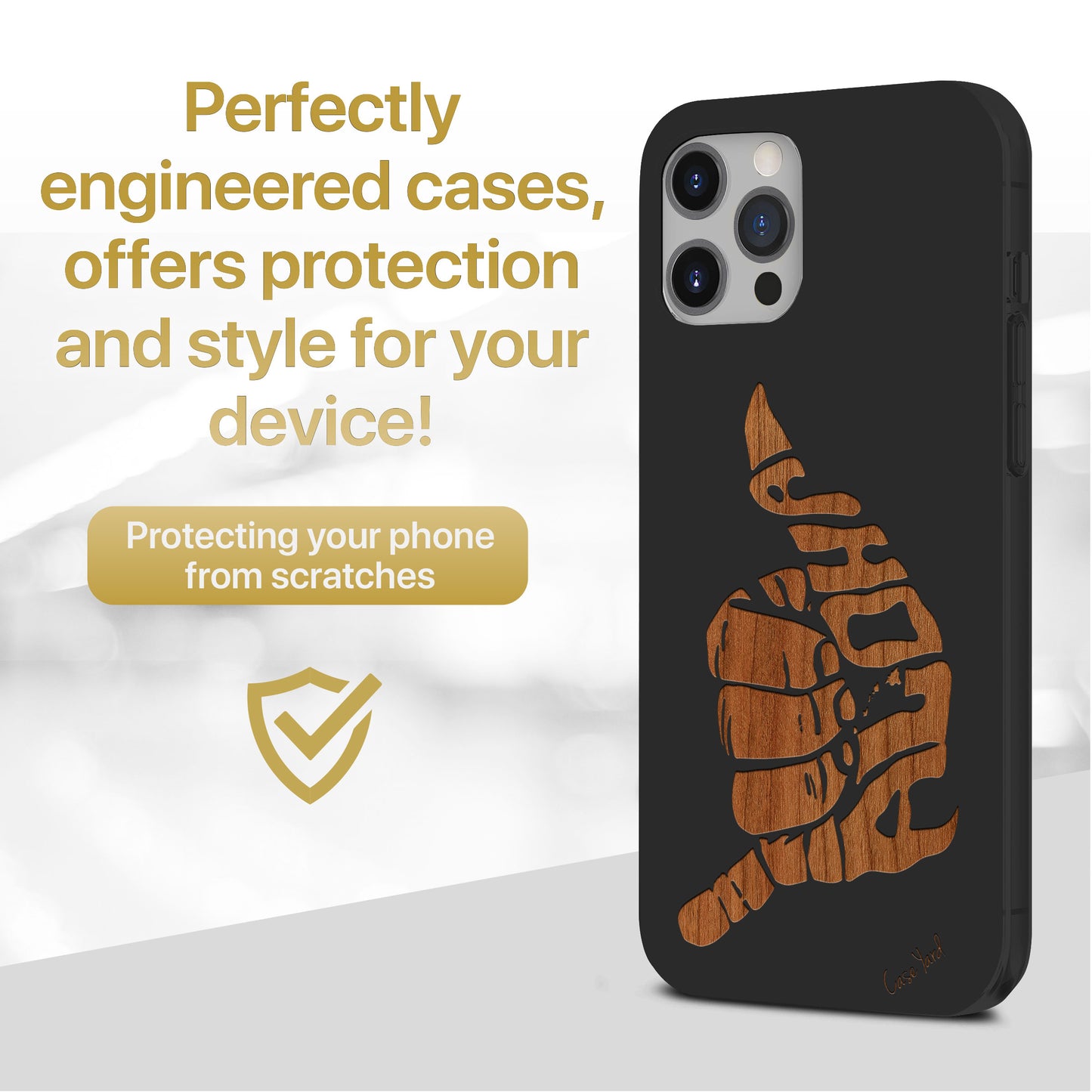 Aloha Hand Sign Wooden Laser Engraved Phone Case for iPhone & Samsung Phones