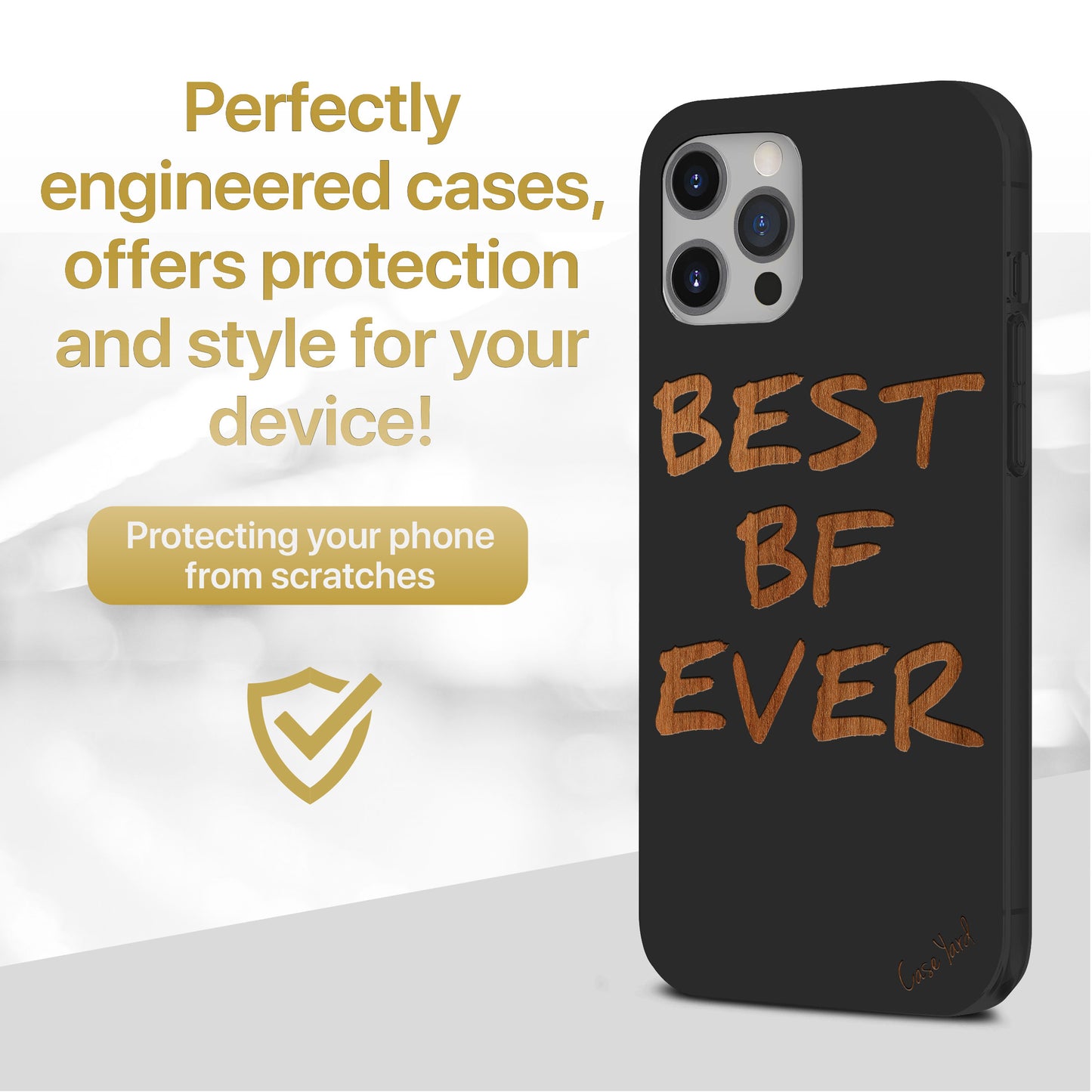 Best BF Ever Wooden Laser Engraved Phone Case for iPhone & Samsung Phones