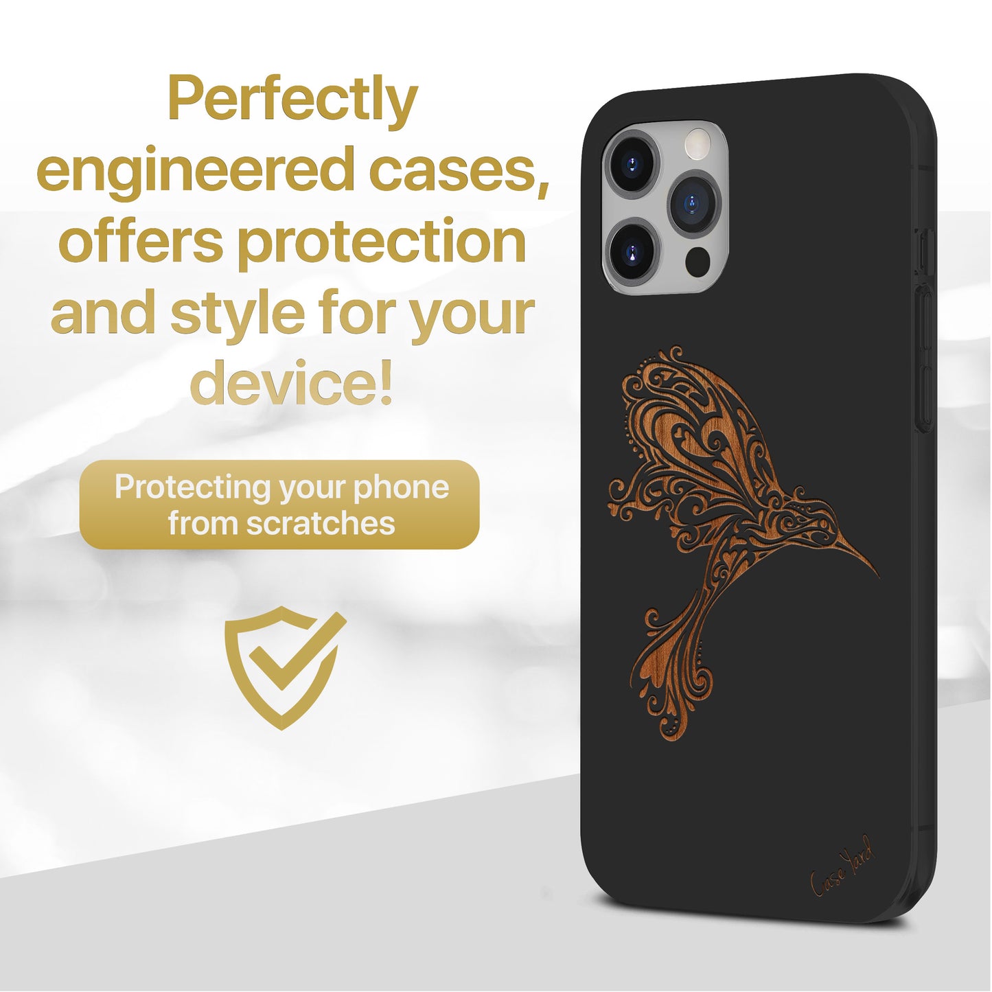 Humming Bird Wooden Laser Engraved Phone Case for iPhone