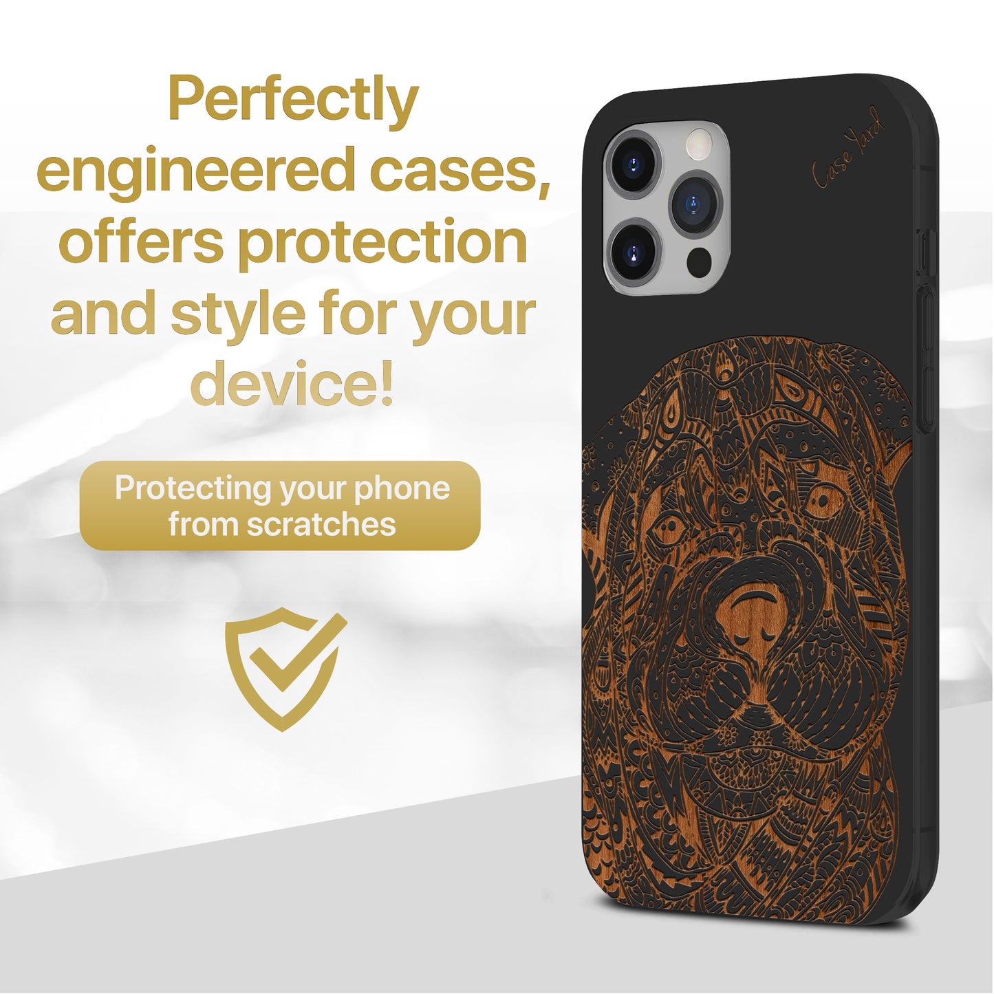 Sad Dog Wooden Laser Engraved Phone Case