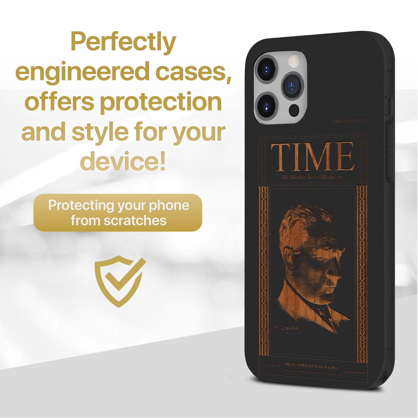 Time Magazine Wooden Laser Engraved Phone Case for iPhone