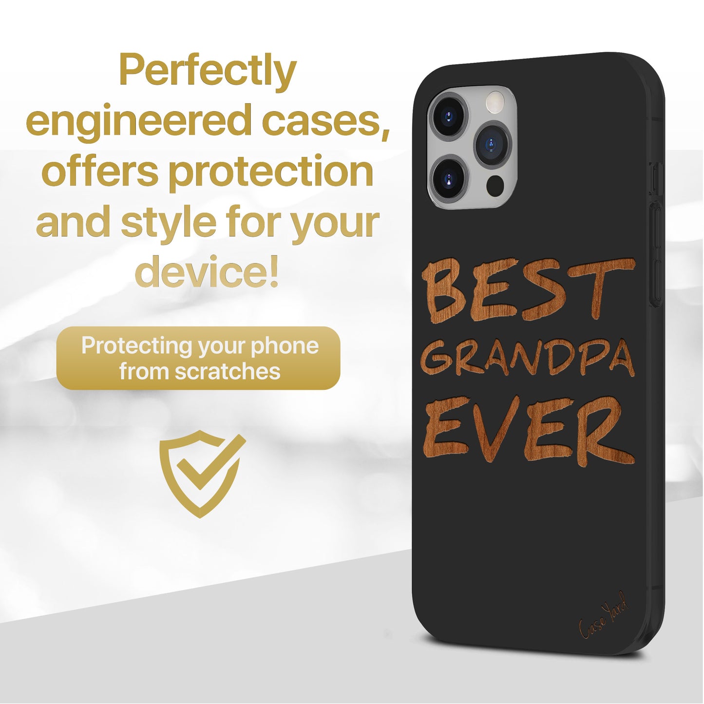 Best Grandpa Ever Wooden Laser Engraved Phone Case for iPhone & Samsung Phones